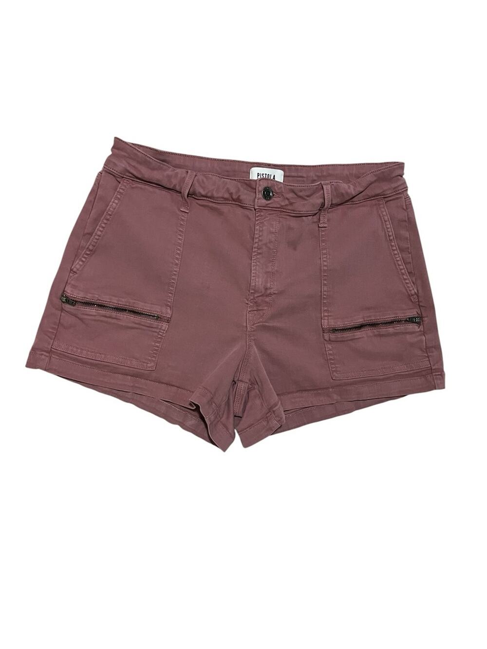 Size 31 Pistola Hannah Plum Rose cargo cargo zipper shorts